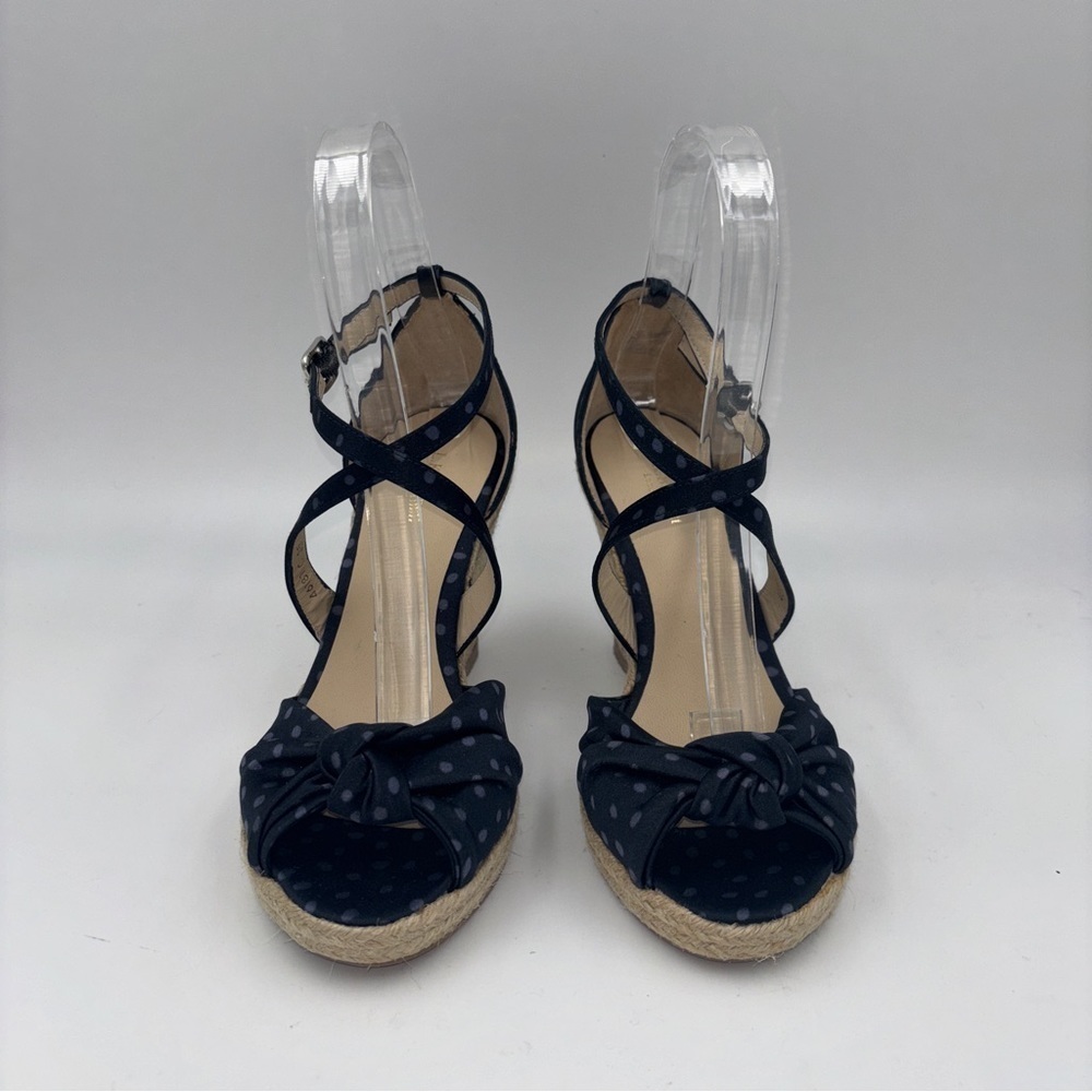New! LK Bennett polka dot espadrille platform sandals - Picture 2 of 8